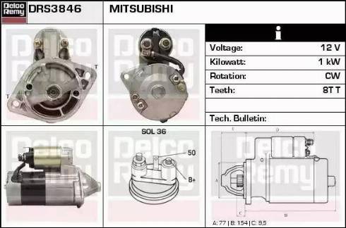 Remy DRS3846 - Starteris www.autospares.lv