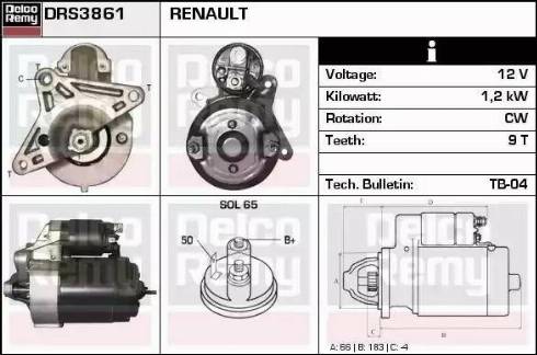 Remy DRS3861 - Starteris www.autospares.lv