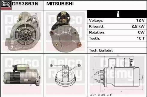 Remy DRS3863N - Стартер www.autospares.lv