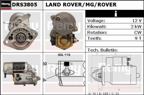 Remy DRS3805X - Starteris www.autospares.lv