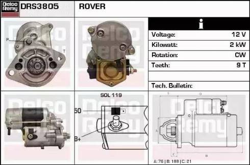 Remy DRS3805 - Starteris www.autospares.lv