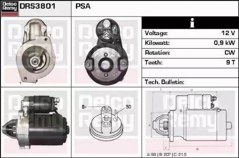 Remy DRS3801 - Starteris www.autospares.lv