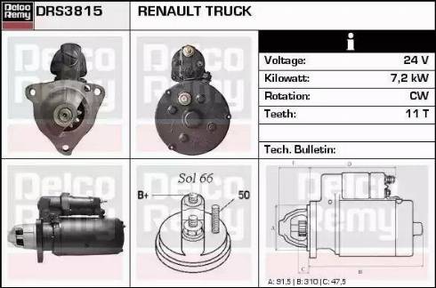 Remy DRS3815 - Starteris www.autospares.lv