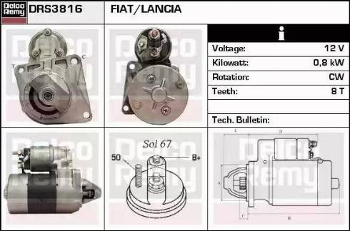 Remy DRS3816 - Starteris autospares.lv