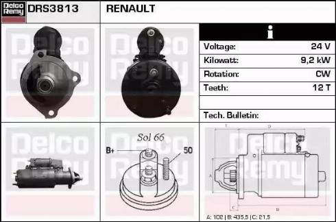 Remy DRS3813 - Starteris www.autospares.lv