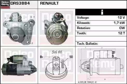 Remy DRS3884 - Starteris www.autospares.lv