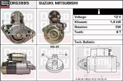 Remy DRS3885 - Starter www.autospares.lv