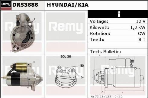 Remy DRS3888X - Starteris www.autospares.lv