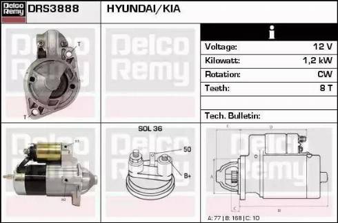 Remy DRS3888 - Starter www.autospares.lv