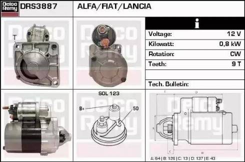 Remy DRS3887 - Стартер www.autospares.lv