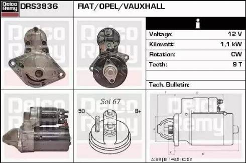 Remy DRS3836 - Стартер www.autospares.lv