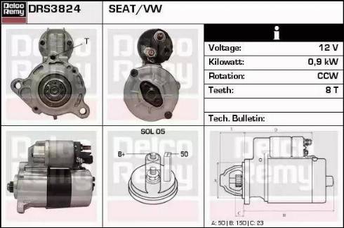 Remy DRS3824 - Starteris www.autospares.lv