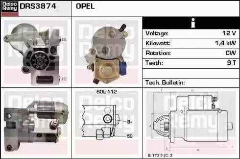 Remy DRS3874 - Стартер www.autospares.lv