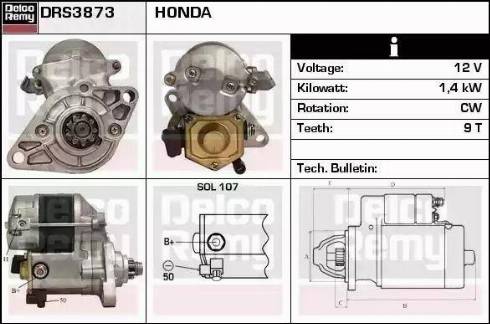 Remy DRS3873 - Starteris www.autospares.lv