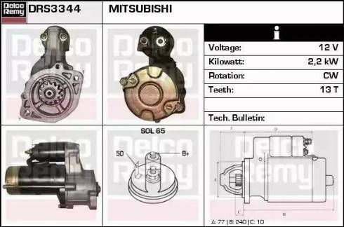 Remy DRS3344 - Starteris www.autospares.lv