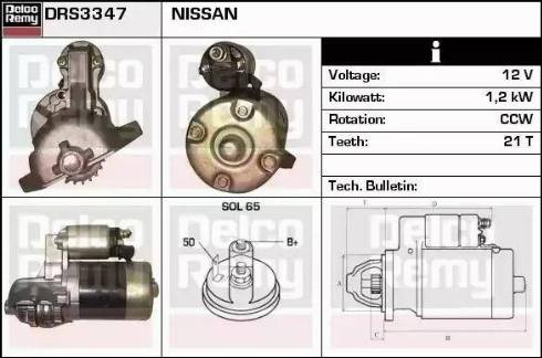 Remy DRS3347 - Стартер www.autospares.lv