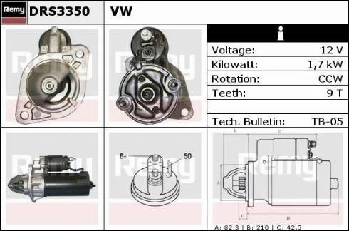 Remy DRS3350X - Starteris www.autospares.lv