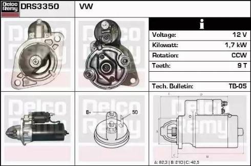 Remy DRS3350 - Starteris www.autospares.lv