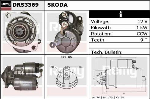 Remy DRS3369X - Starteris www.autospares.lv