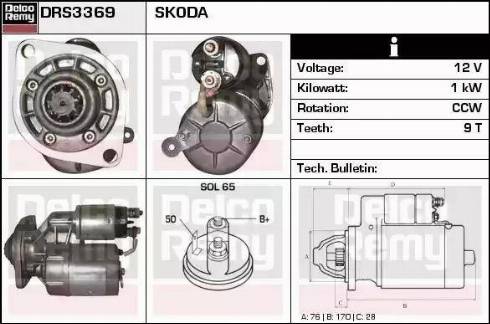 Remy DRS3369 - Starteris www.autospares.lv