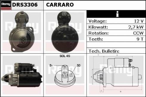 Remy DRS3306 - Starteris www.autospares.lv