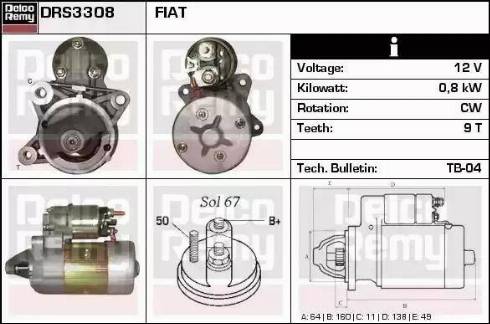 Remy DRS3308 - Starteris autospares.lv