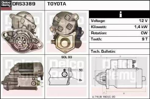 Remy DRS3389 - Starter www.autospares.lv