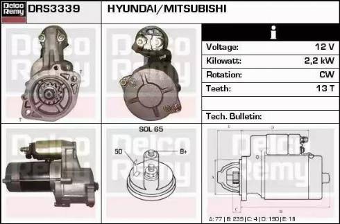 Remy DRS3339 - Стартер www.autospares.lv