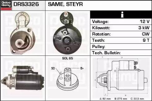 Remy DRS3326 - Starteris autospares.lv