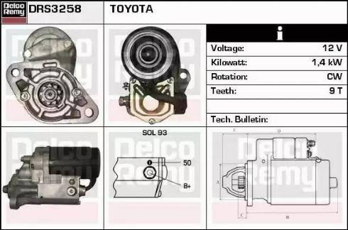 Remy DRS3258 - Starteris autospares.lv