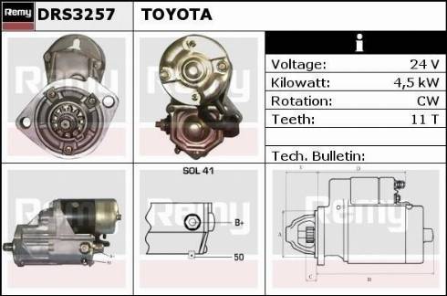 Remy DRS3257 - Стартер www.autospares.lv