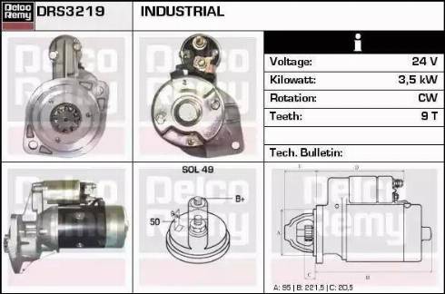 Remy DRS3219 - Стартер www.autospares.lv