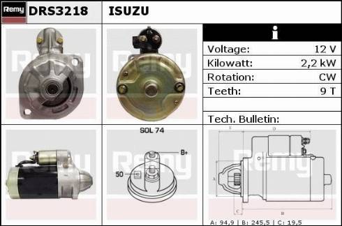 Remy DRS3218 - Starteris autospares.lv