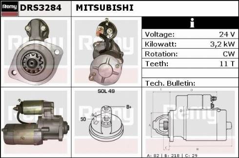 Remy DRS3284 - Стартер www.autospares.lv