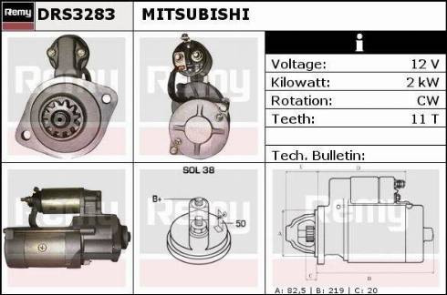 Remy DRS3283 - Starteris www.autospares.lv