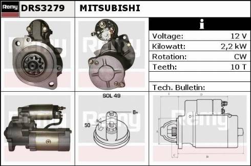 Remy DRS3279 - Starteris autospares.lv