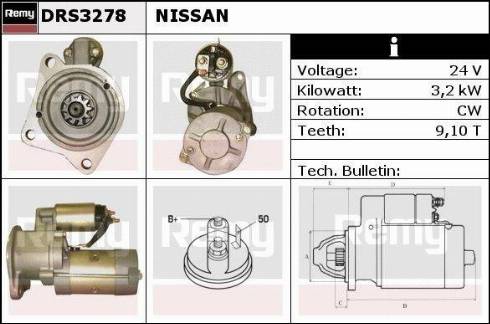 Remy DRS3278 - Стартер www.autospares.lv