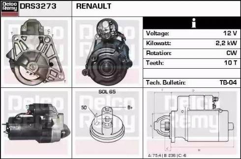 Remy DRS3273 - Starteris www.autospares.lv