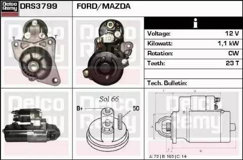 Remy DRS3799 - Starter www.autospares.lv