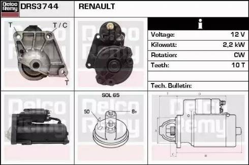 Remy DRS3744 - Стартер www.autospares.lv