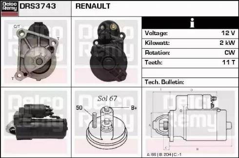 Remy DRS3743 - Starteris www.autospares.lv