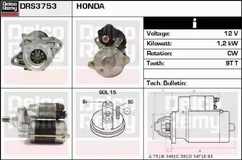 Remy DRS3753 - Starter www.autospares.lv