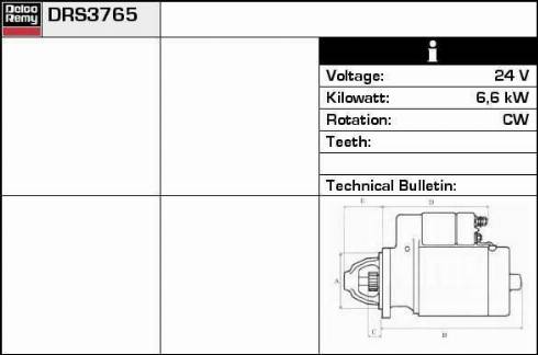 Remy DRS3765 - Starter www.autospares.lv