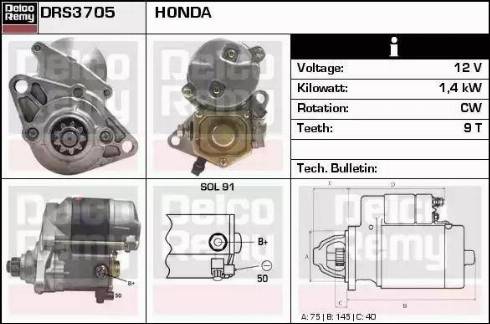 Remy DRS3705 - Starteris autospares.lv