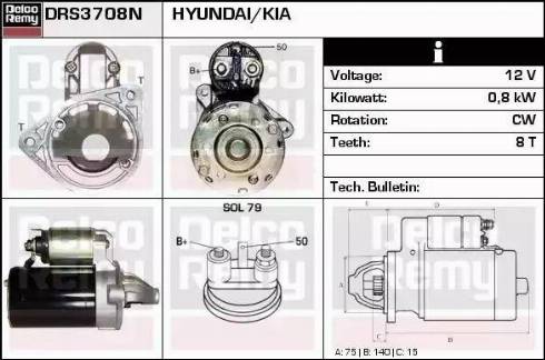 Remy DRS3708N - Starteris autospares.lv