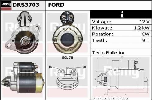 Remy DRS3703 - Starter www.autospares.lv