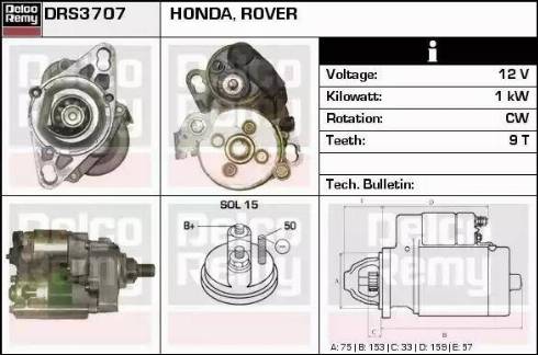 Remy DRS3707 - Starter www.autospares.lv