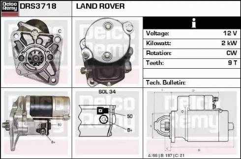 Remy DRS3718 - Стартер www.autospares.lv