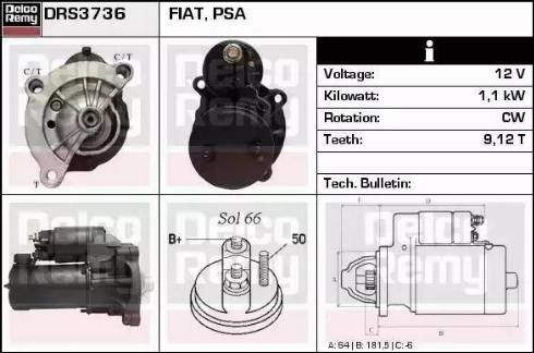 Remy DRS3736 - Starter www.autospares.lv