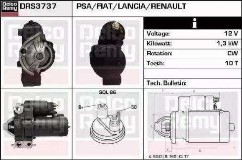 Remy DRS3737 - Starteris www.autospares.lv